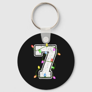 Number 7 7th Birthday Boy Christmas Happy Birthday Keychain