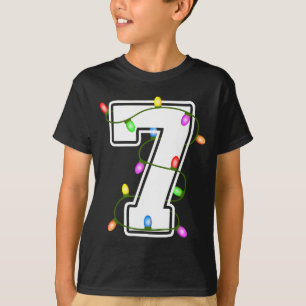 Number 7 7th Birthday Boy Christmas Happy Birthday T-Shirt