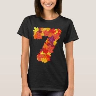 Number 7 7th Birthday Seven Thanksgiving Fall Happ T-Shirt