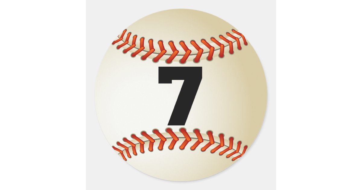 number-7-baseball-classic-round-sticker-zazzle