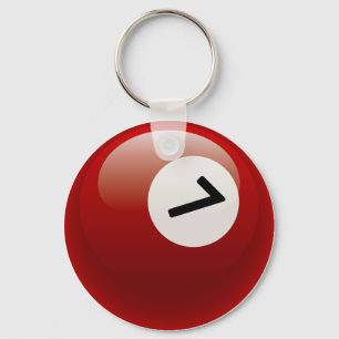 NUMBER 7 BILLIARDS BALL KEYCHAIN