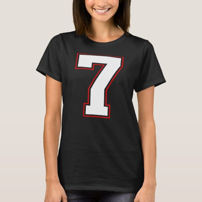 Number 7 Birthday Sports Team Player Numbered T-Shirt (Front)