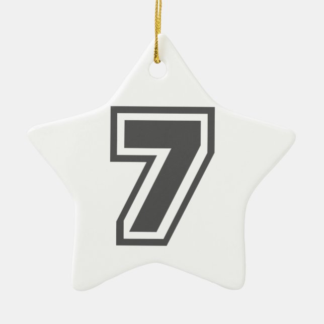 Number 7 ceramic ornament (Front)
