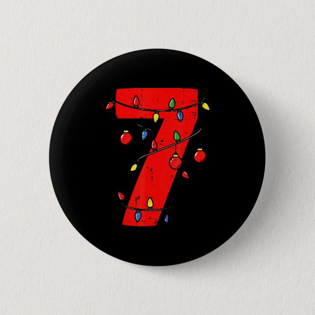 Number 7 Christmas 6 7 Matching 67 Meme Men Women  Button (Front)