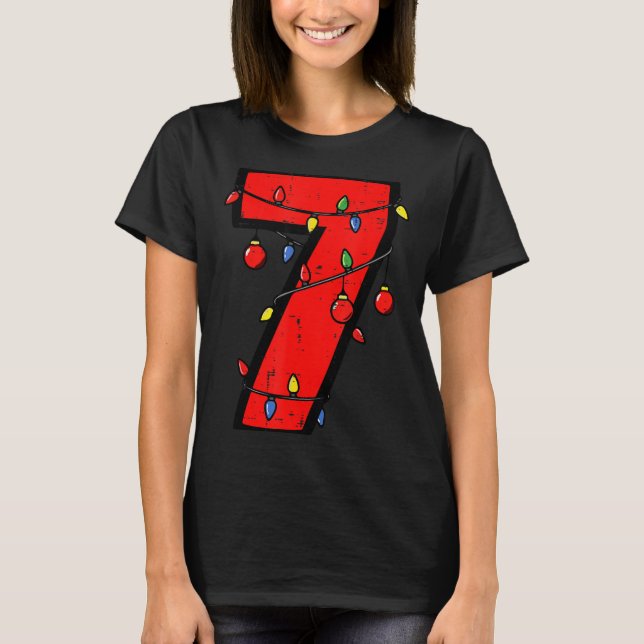 Number 7 Christmas 6 7 Matching 67 Meme Men Women  T-Shirt (Front)