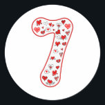 Number 7 Couple Costume Duo 67 Meme Six Seven Vale Classic Round Sticker<br><div class="desc">Number 7 Couple Costume Duo 67 Meme Six Seven Valentines Day</div>