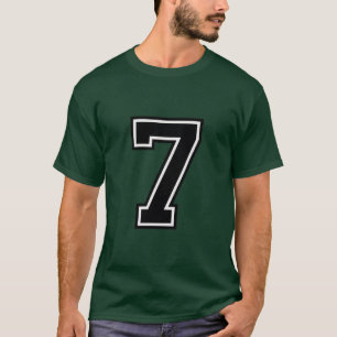 Number 7 Custom Sports Jersey Varsity Birthday T-Shirt