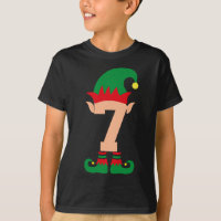 Number 7 Elf Chrismas Theme 7 Year Old Boys kids