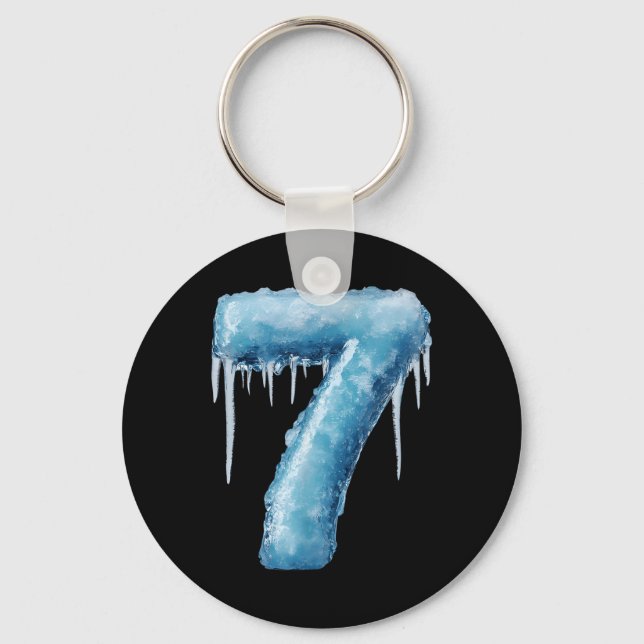 Number 7 Fire Ice Number Six Seven Meme 67 Alpha S Keychain (Front)