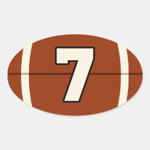 Number 7 Football Sticker