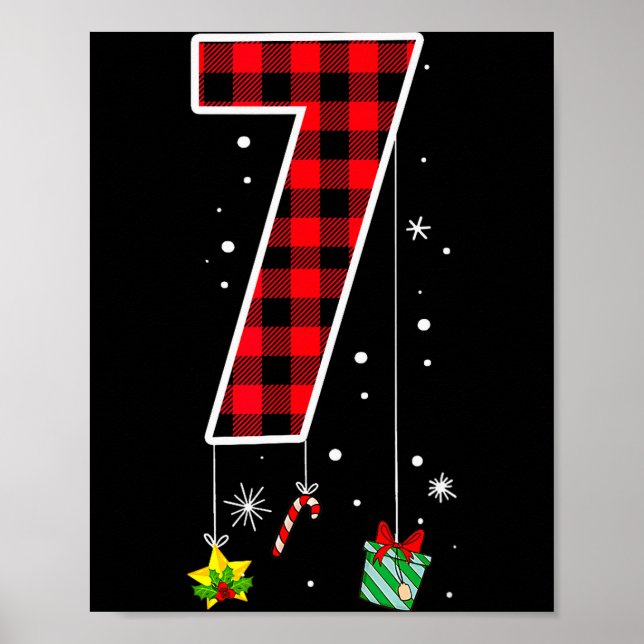 Number 7 Funny Meme Saying 6 7 Six Seven Christmas Poster (Front)