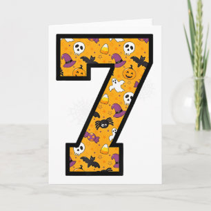 Number 7 Funny Meme Saying 6 7 Six Seven Halloween Card