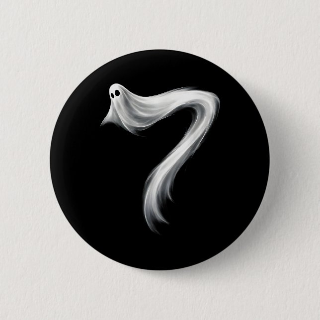 Number 7 Ghost Funny Six Seven 67 Halloween Meme  Button (Front)
