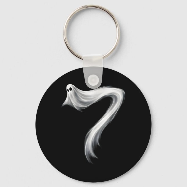 Number 7 Ghost Funny Six Seven 67 Halloween Meme  Keychain (Front)