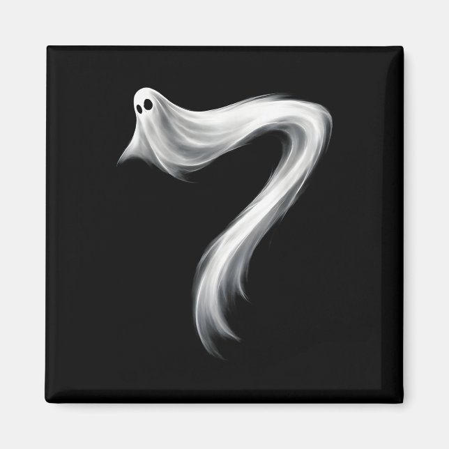 Number 7 Ghost Funny Six Seven 67 Halloween Meme  Magnet (Front)