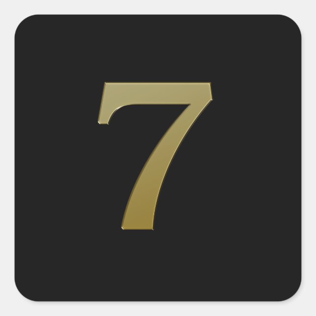 Number 7 gold square sticker (Front)