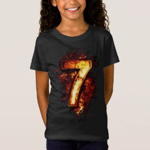 Number 7 Graphic Arts in Fire Flame T-Shirt
