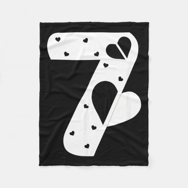 Number 7 Hearts Love 67 Couple Matching Christmas  Fleece Blanket (Front)