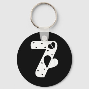 Number 7 Hearts Love 67 Couple Matching Christmas Keychain