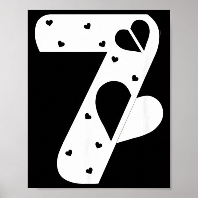 Number 7 Hearts Love 67 Couple Matching Christmas  Poster (Front)