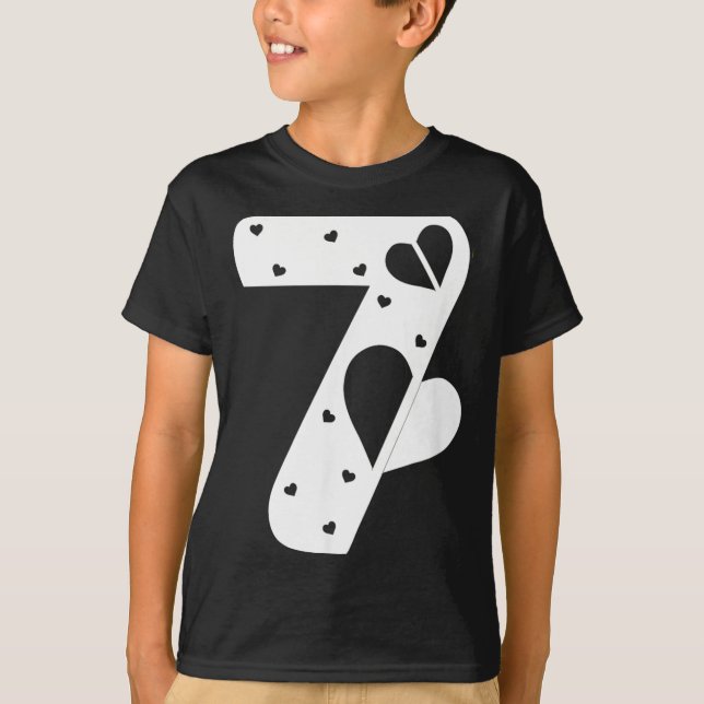 Number 7 Hearts Love 67 Couple Matching Christmas  T-Shirt (Front)