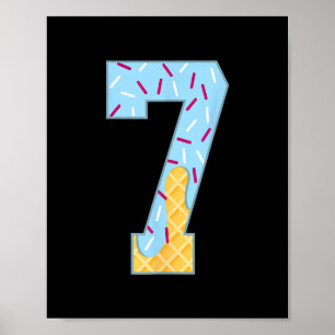 Number 7 Ice Cream Drip 67 Meme Couple Halloween C Poster