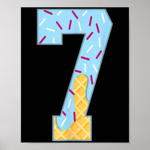 Number 7 Ice Cream Drip 67 Meme Couple Halloween C Poster