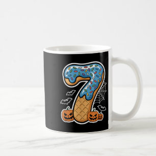Number 7 Ice Cream Seven Halloween Pumpkin Men Wom Coffee Mug
