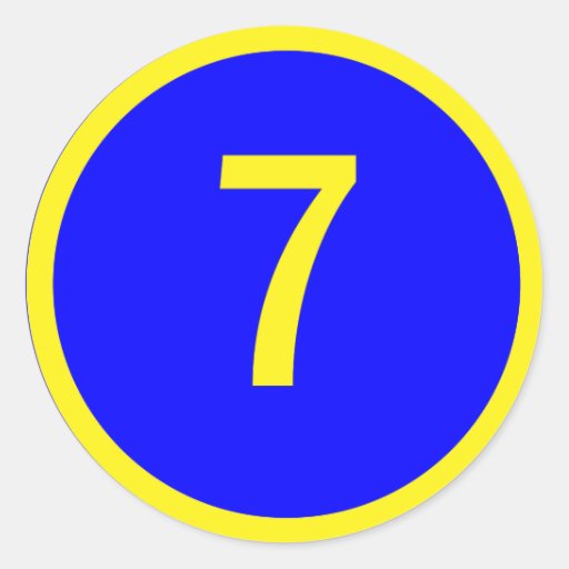 number 7 in a circle sticker | Zazzle