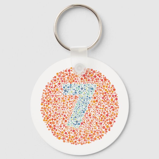 Number 7 Ishihara Test Circle Keychain (Front)