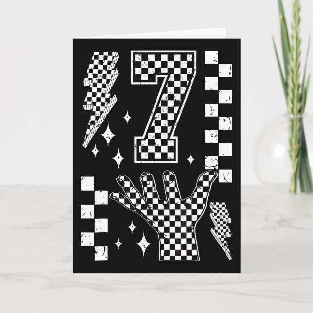 Number 7 Matching 67 Meme Checkered Costume Kids _ Card (Front)