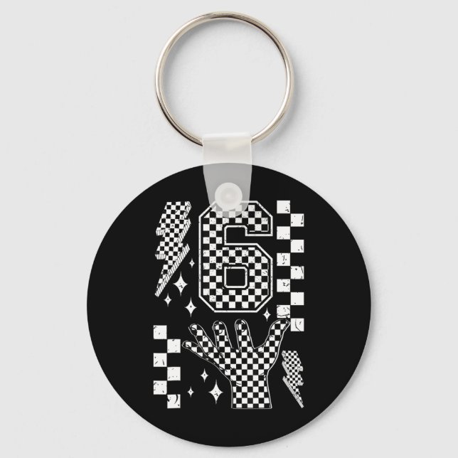 Number 7 Matching 67 Meme Checkered Costume Kids  Keychain (Front)