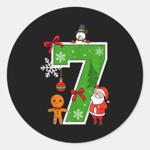 Number 7 Matching 67 Meme Christmas Costume Men Wo Classic Round Sticker