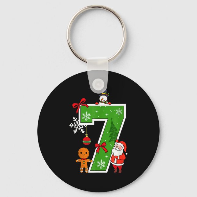 Number 7 Matching 67 Meme Christmas Costume Men Wo Keychain (Front)