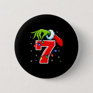 Number 7 Matching 67 Meme Christmas Elf Hand Boys Button