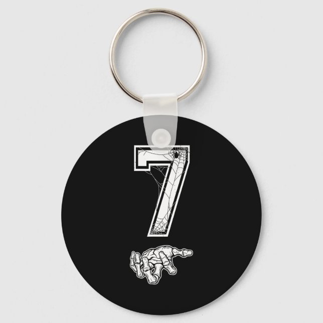 Number 7 Matching 67 Meme Couples Halloween Costum Keychain (Front)