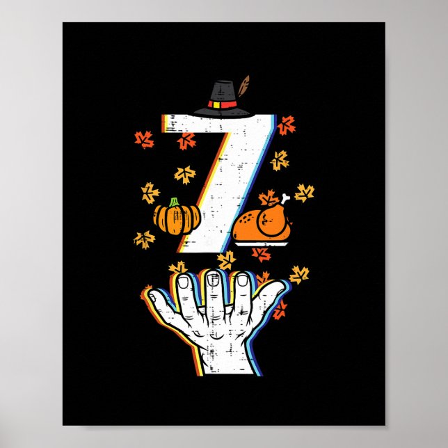 Number 7 Matching 67 Meme Thanksgiving 6 7 Men Wom Poster (Front)