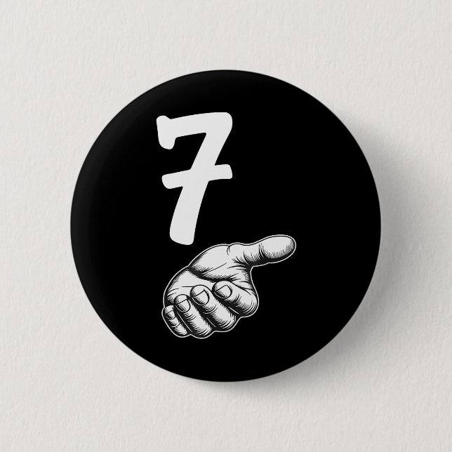 Number 7 Matching Duo 67 Meme Gen Alpha Slang Hall Button (Front)