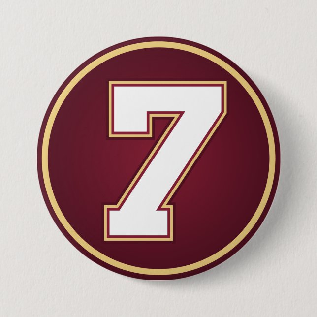 Number 7 pinback button (Front)