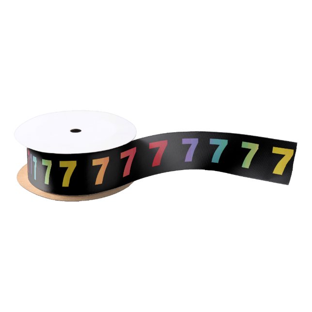 Number 7 Rainbow Colors Ribbon (Spool)