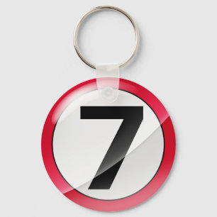 Number 7 red Key Chain