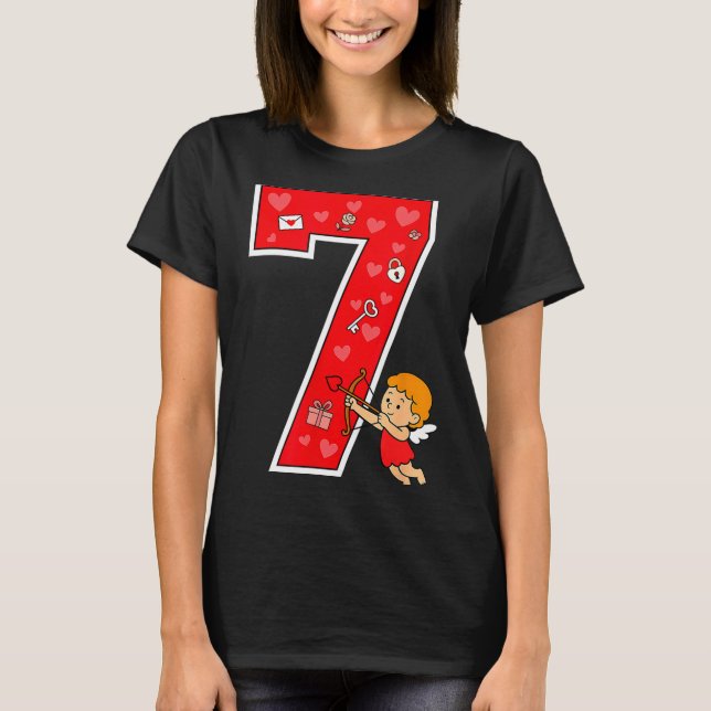 Number 7 Six Seven 6 7 Meme Couple Valentine Match T-Shirt (Front)