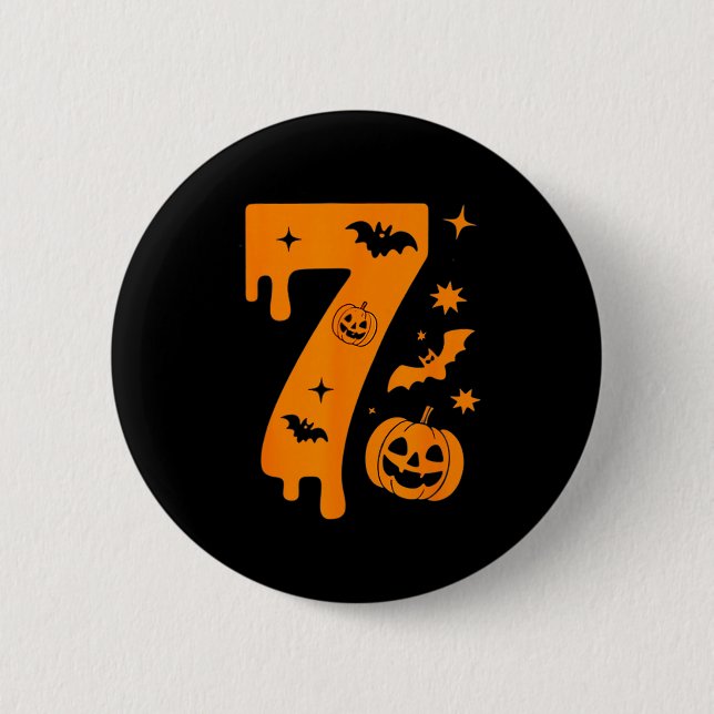 Number 7 Six Seven 6 7 Meme Funny Design Couples H Button (Front)