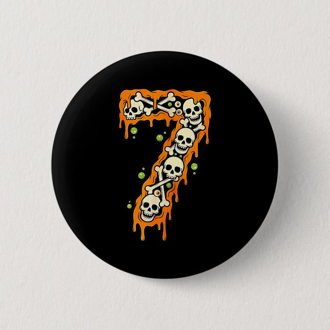 Number 7 Six Seven 6 7 Meme Funny Design Couples H Button (Front)