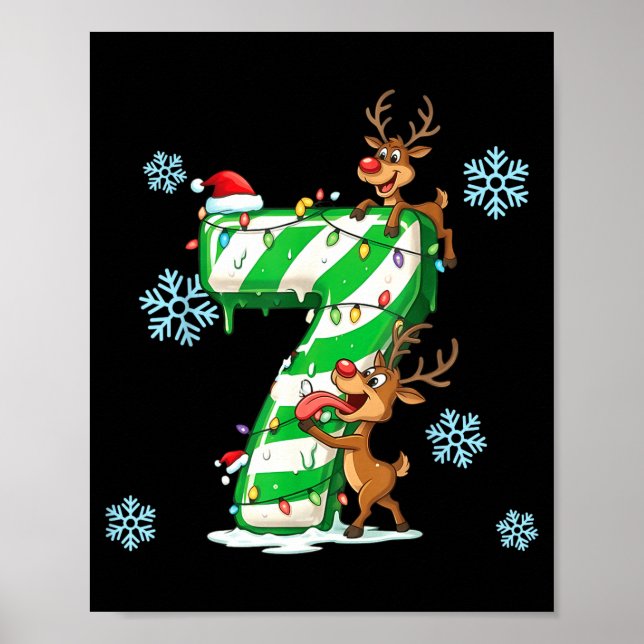 Number 7 Six Seven Gen Z Alpha Slang Ugly Christma Poster (Front)
