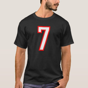 Number 7 White Red Sports Jersey Birthday Lucky Nu T-Shirt