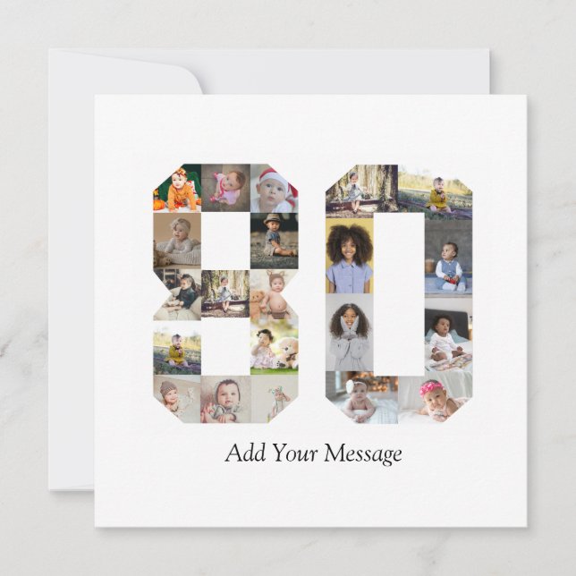 Number 80 Photo Collage Announcement (Front)