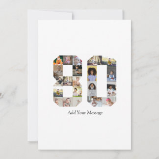 Number 80 Photo Collage Card