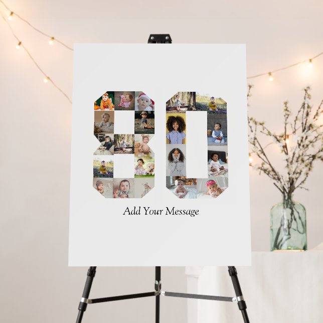 Number 80 Photo Collage Foam Board (In Situ (Stand))