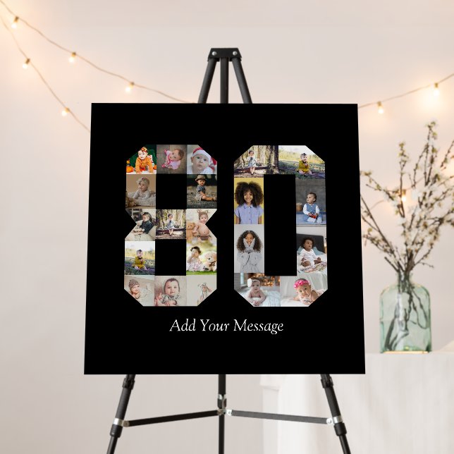 Number 80 Photo Collage Foam Board (In Situ (Stand))